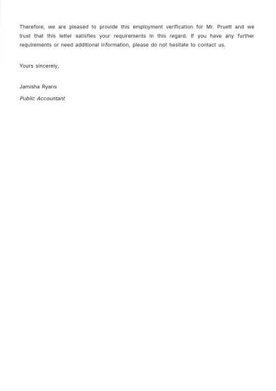 Free Assistant Accountant Experience Letter Template to Edit Online