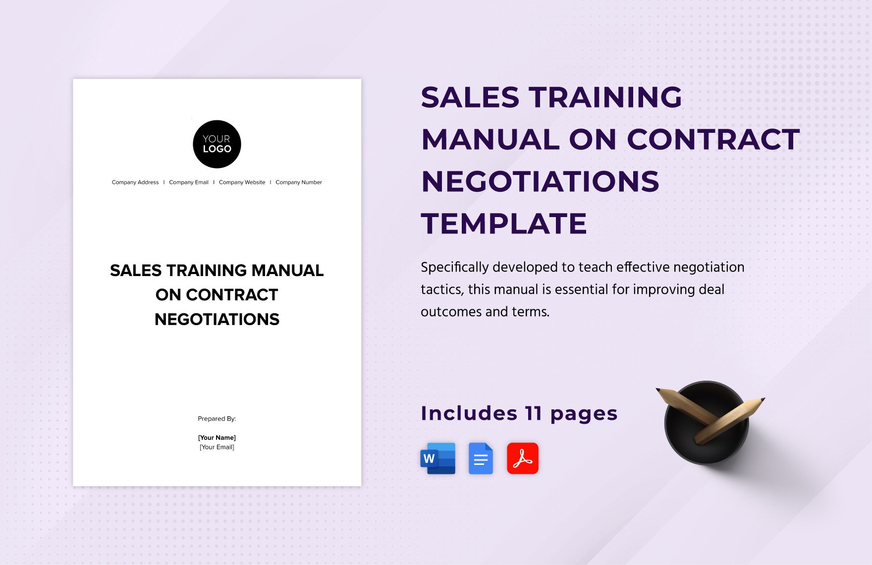 Sales Training Manual on Contract Negotiations Template