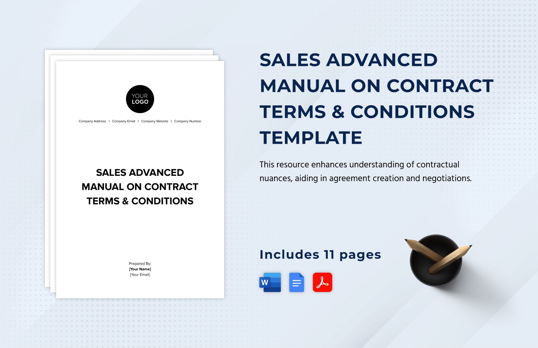 Sales Advanced Manual on Contract Terms & Conditions Template in Word, Google Docs, PDF