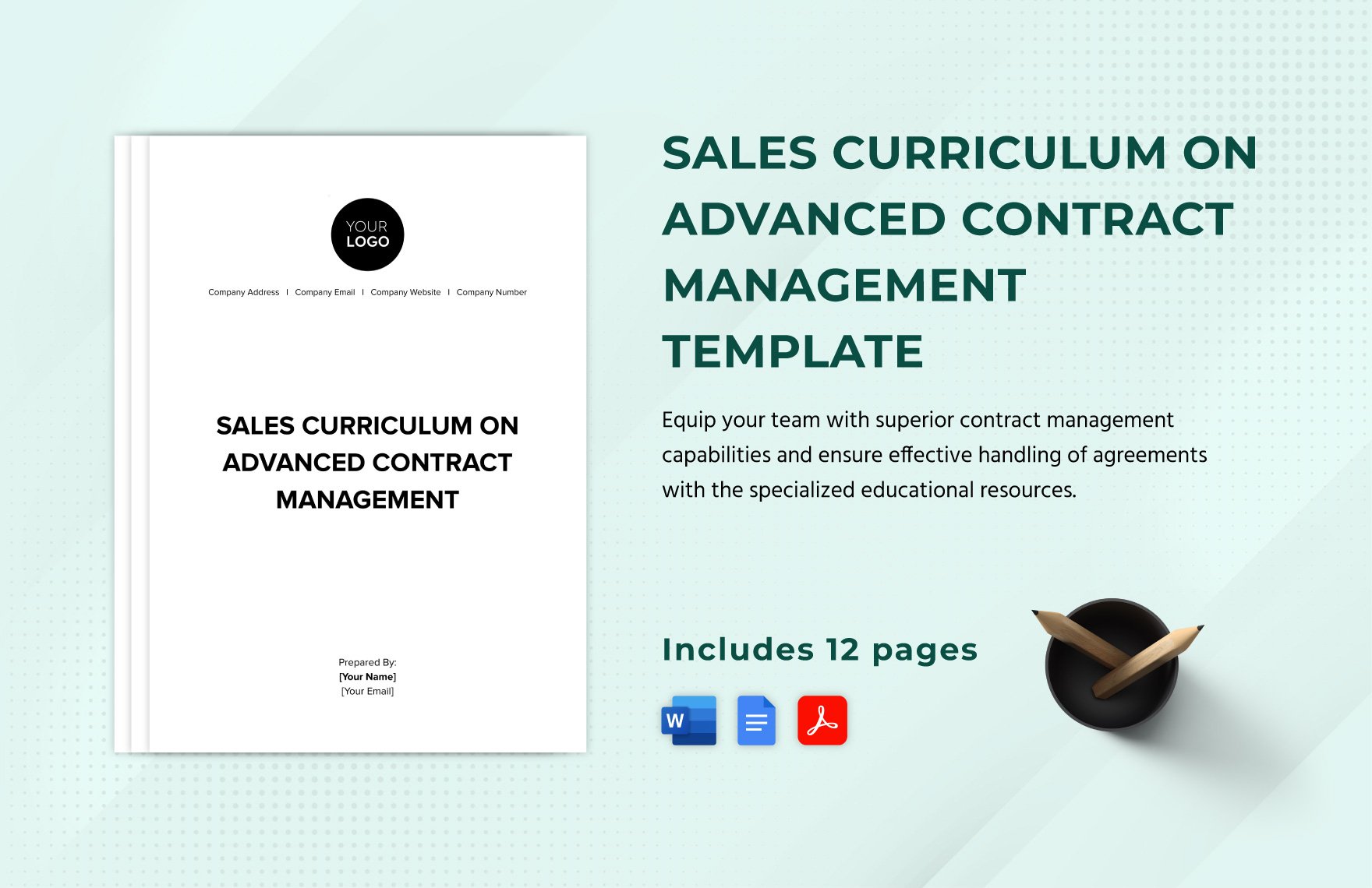 Sales Curriculum on Advanced Contract Management Template in Word, Google Docs, PDF