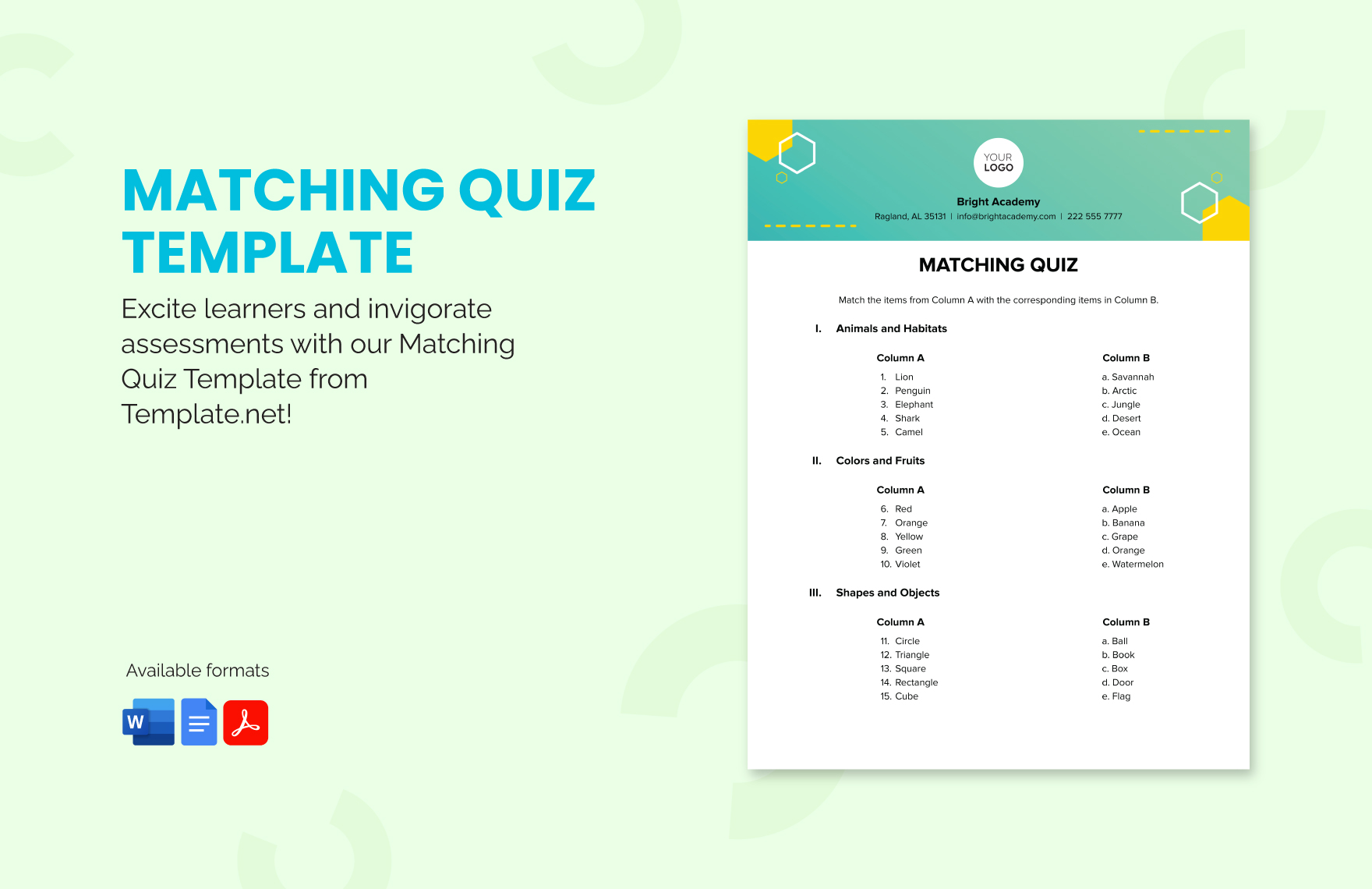 Multiple Choice Quiz Template Download In Word Google Docs Multiple Choice Quiz Template Download In Word Google Docs