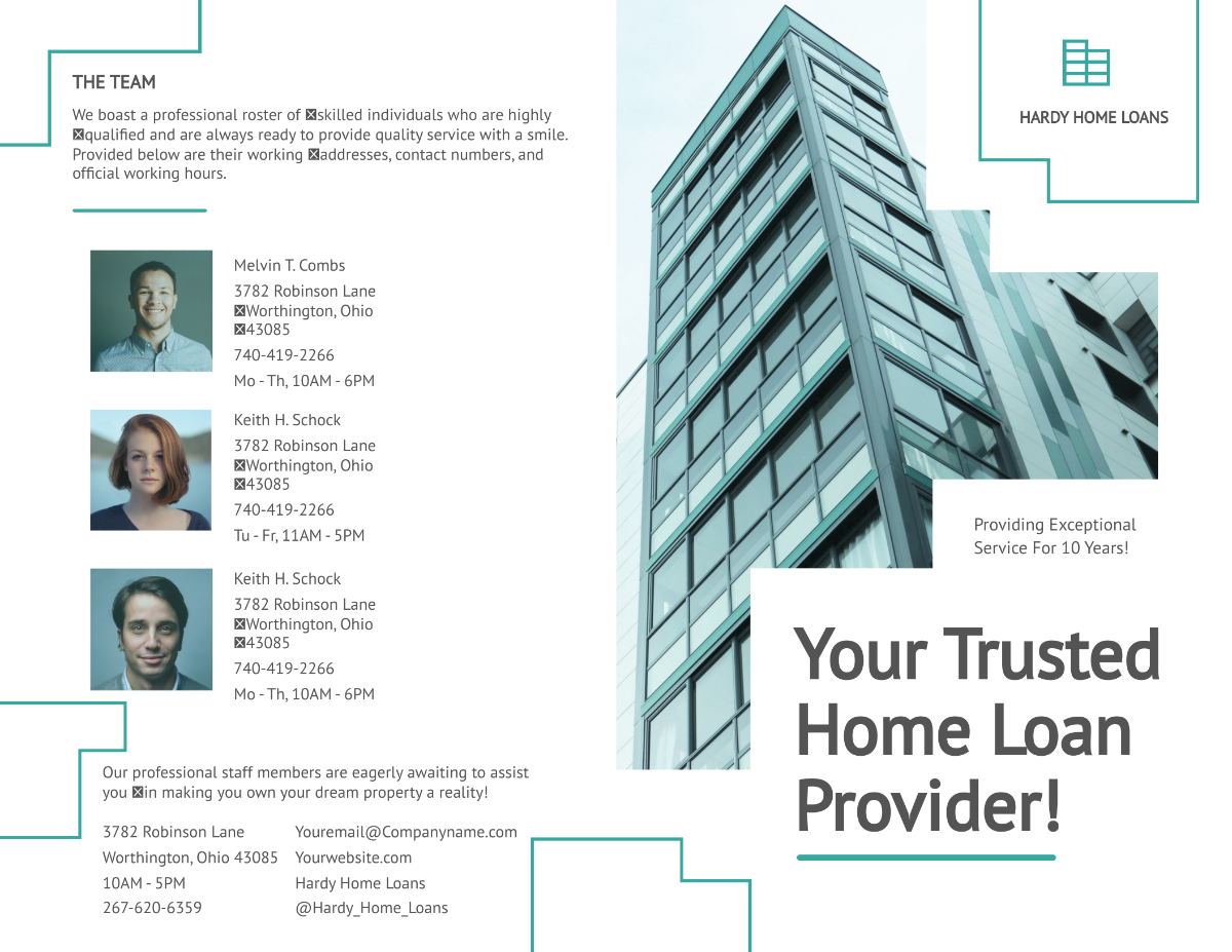 Home/House Loan Bi-fold Brochure Template