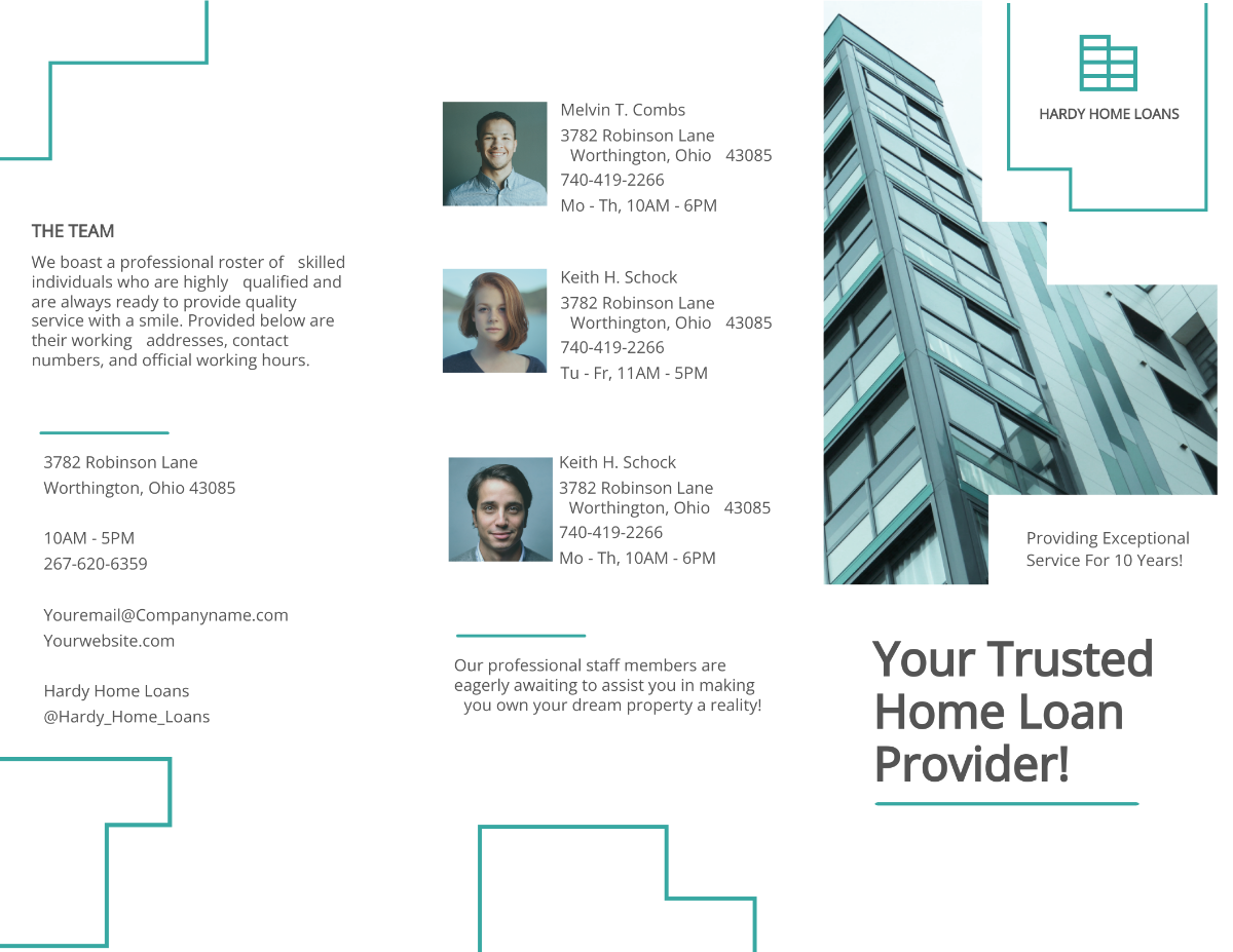 Home/House Loan Tri-fold Brochure Template