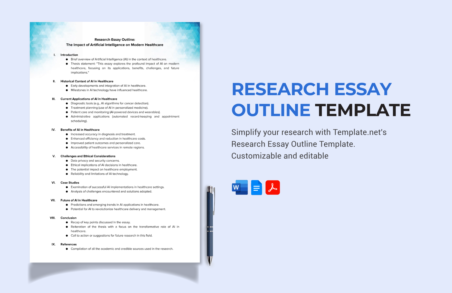 Research Essay Outline Template