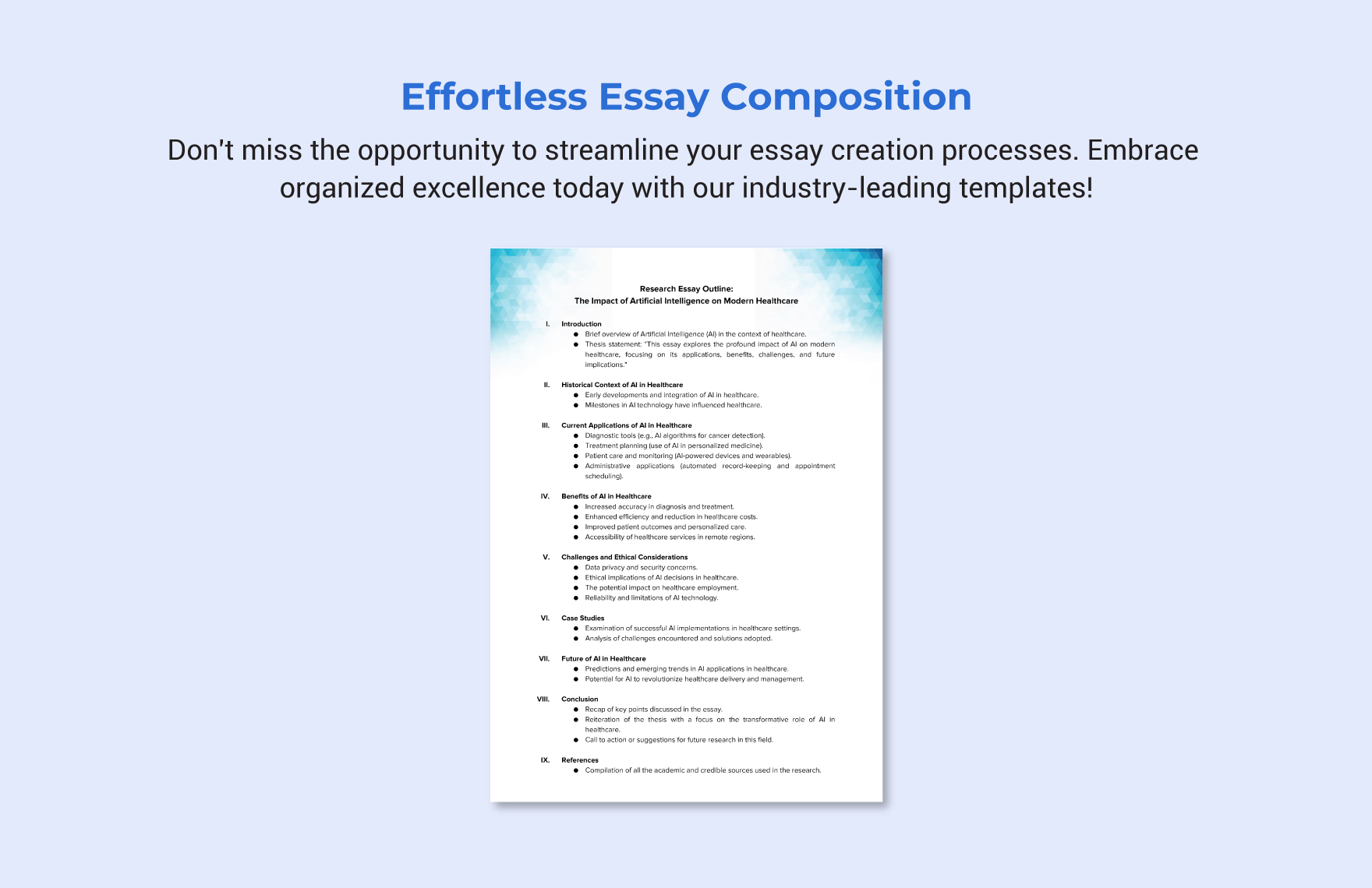 Research Essay Outline Template
