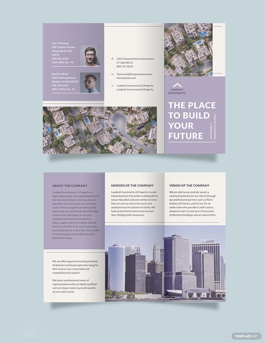 Land Realestate Investor Tri-fold Brochure Template