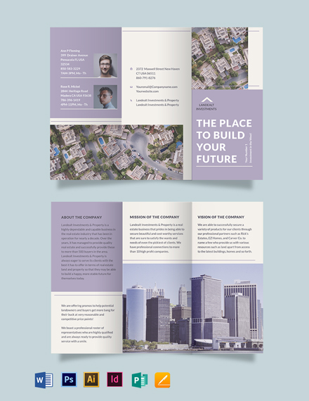 fold tri realestate brochure template investor land investment residential