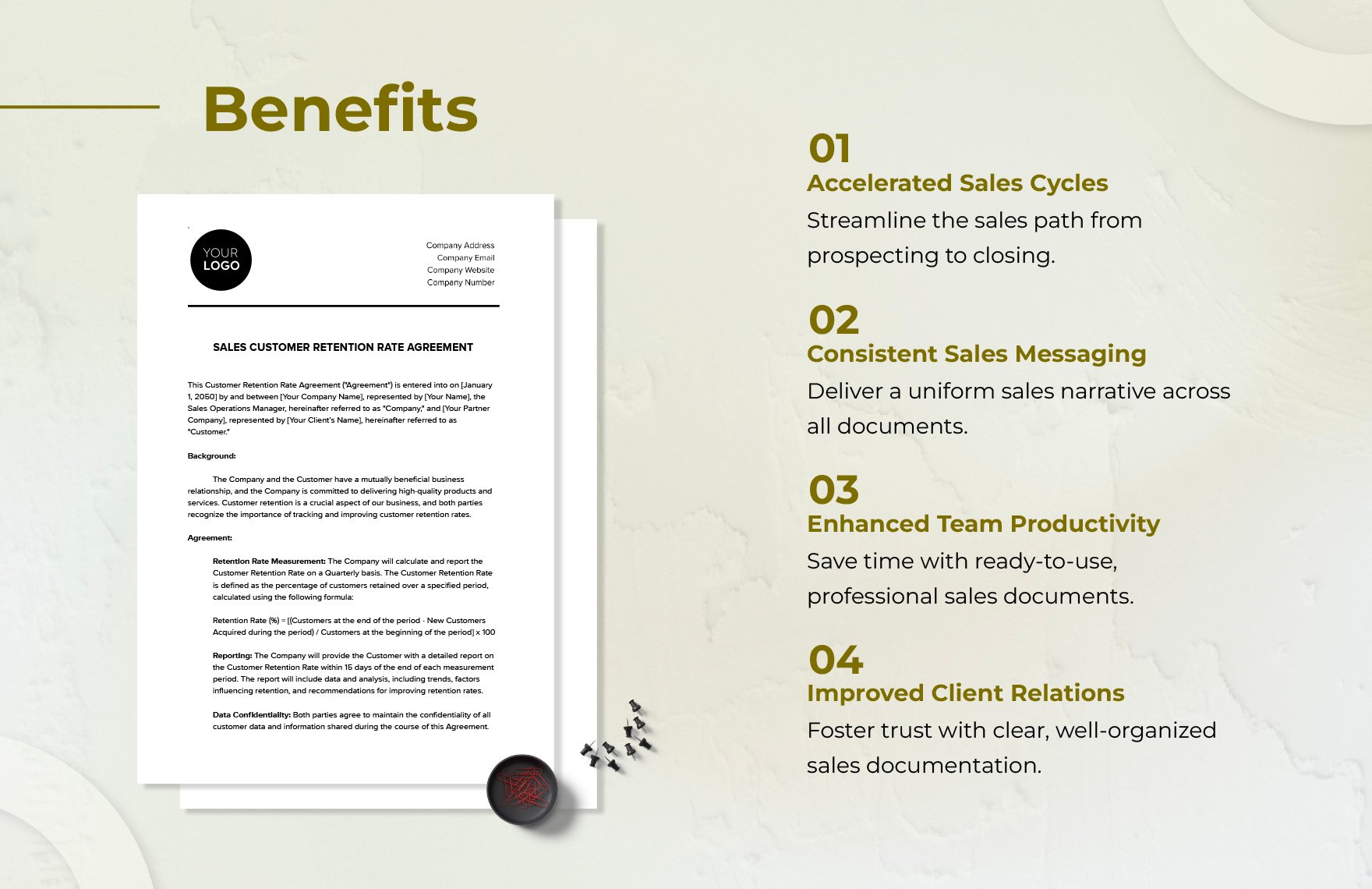 Sales Customer Retention Rate Agreement Template