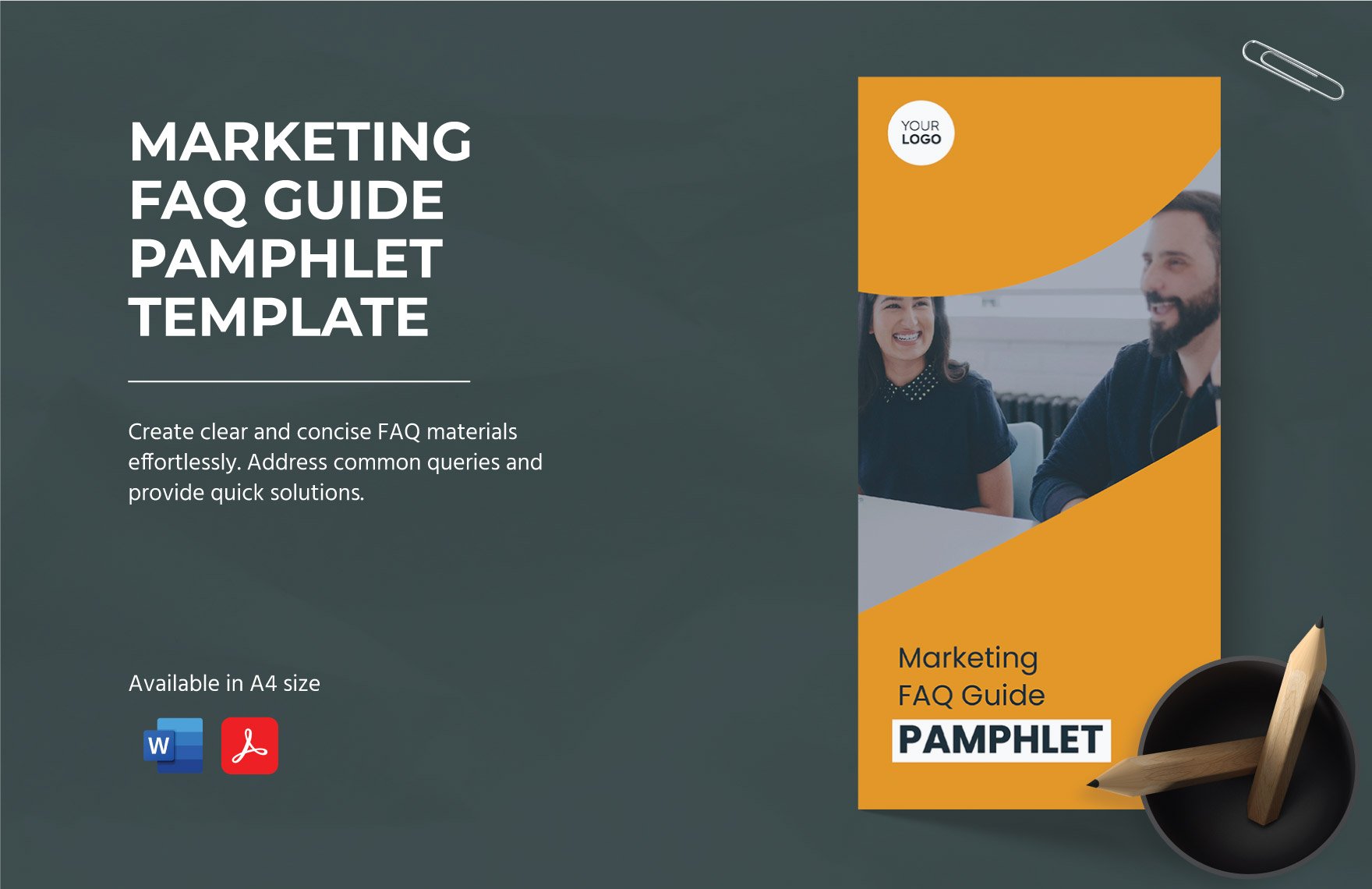 Marketing FAQ Guide Pamphlet Template