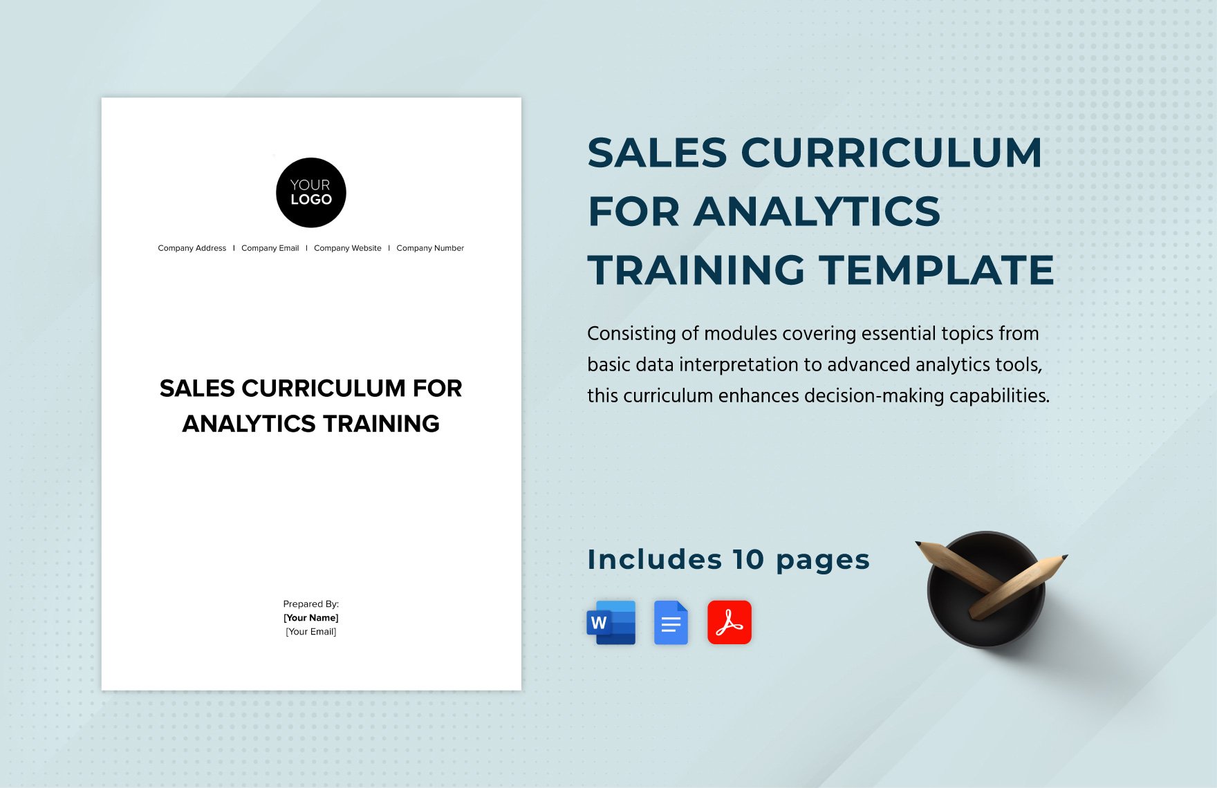 Sales Curriculum for Analytics Training Template