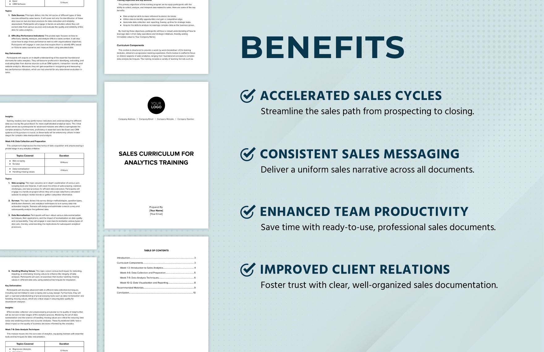 Sales Curriculum for Analytics Training Template