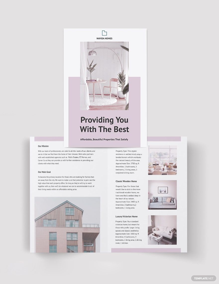 Open House Bi-fold Brochure Template in Word, Google Docs, Illustrator, PSD, Apple Pages, Publisher, InDesign