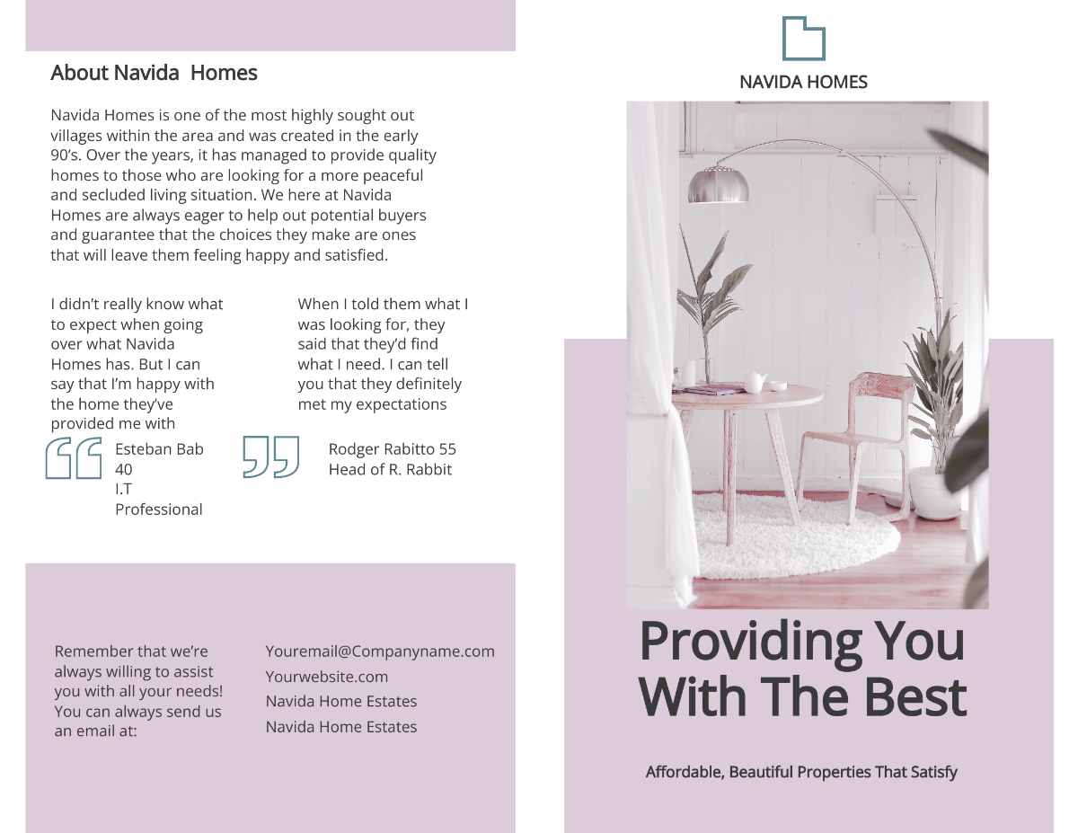 Free Open House Bi-fold Brochure Template