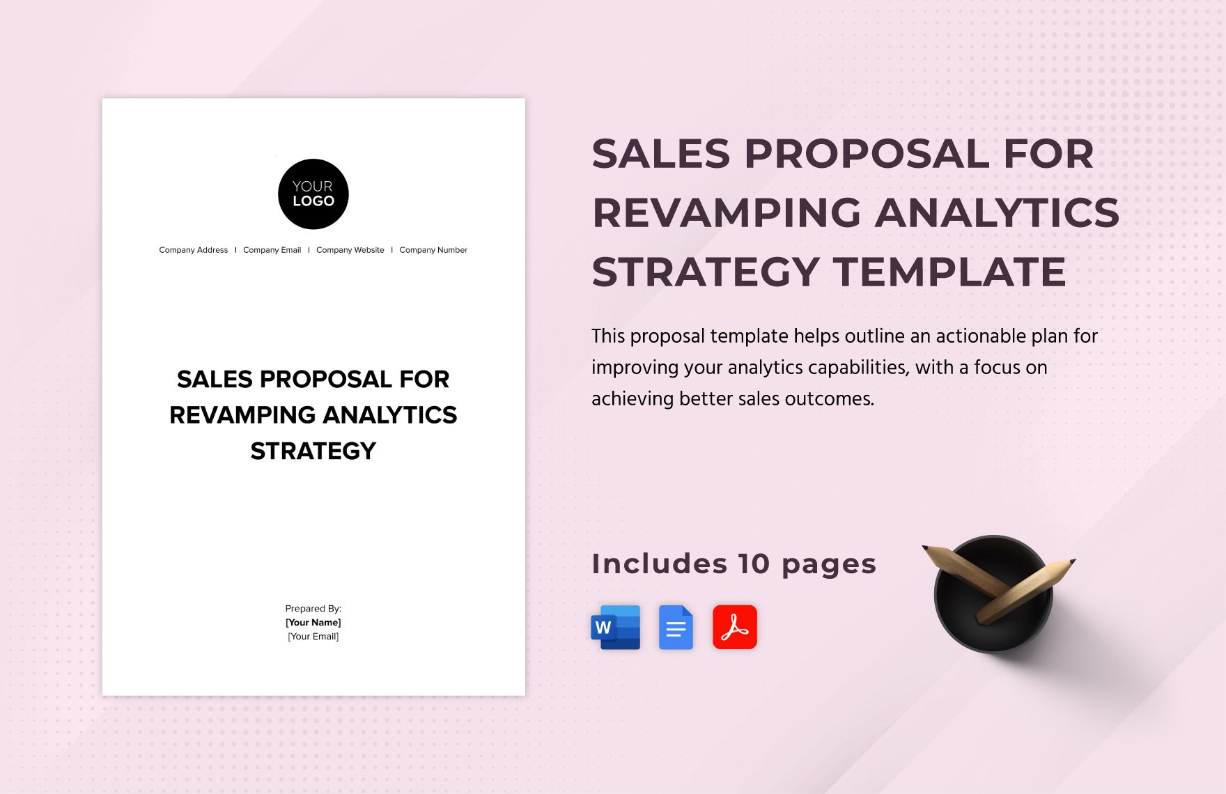 Sales Proposal for Revamping Analytics Strategy Template in Word, Google Docs, PDF