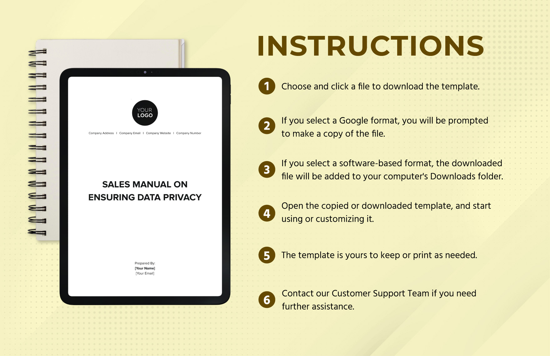Sales Manual on Ensuring Data Privacy Template