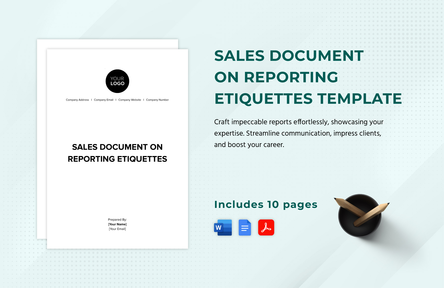 Sales Document on Reporting Etiquettes Template in Word, Google Docs, PDF