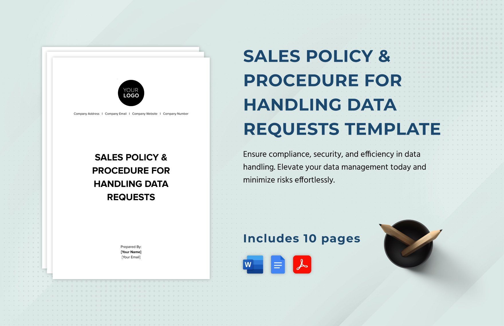 Sales Policy & Procedure for Handling Data Requests Template in Word, Google Docs, PDF