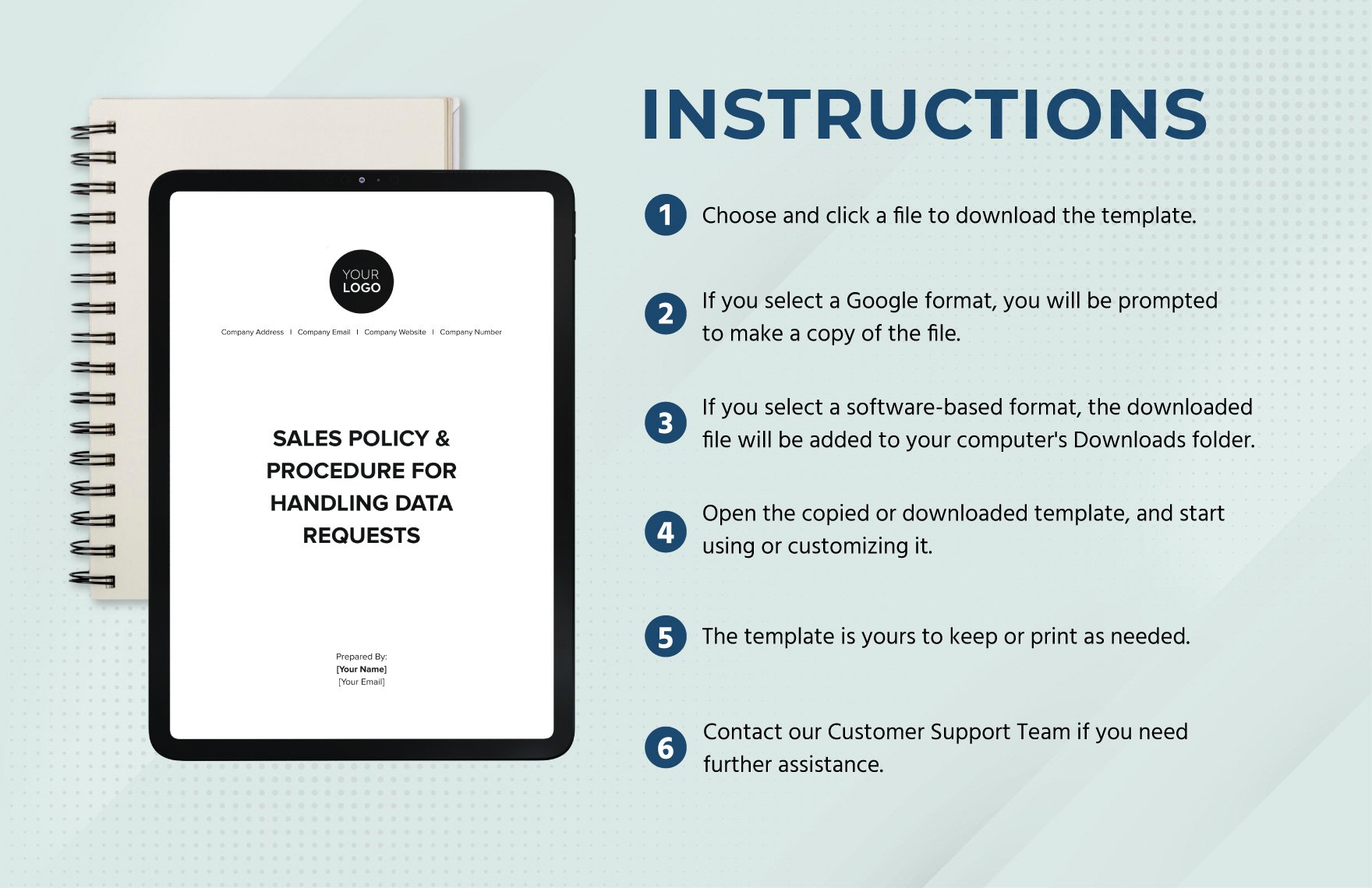 Sales Policy & Procedure for Handling Data Requests Template