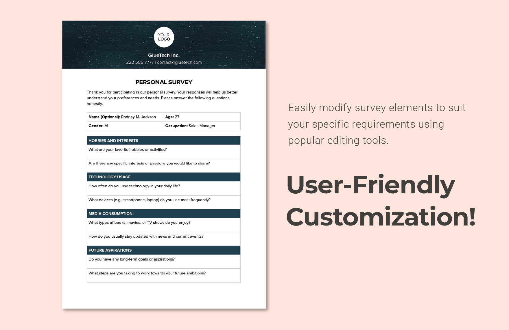 Personal Survey Template