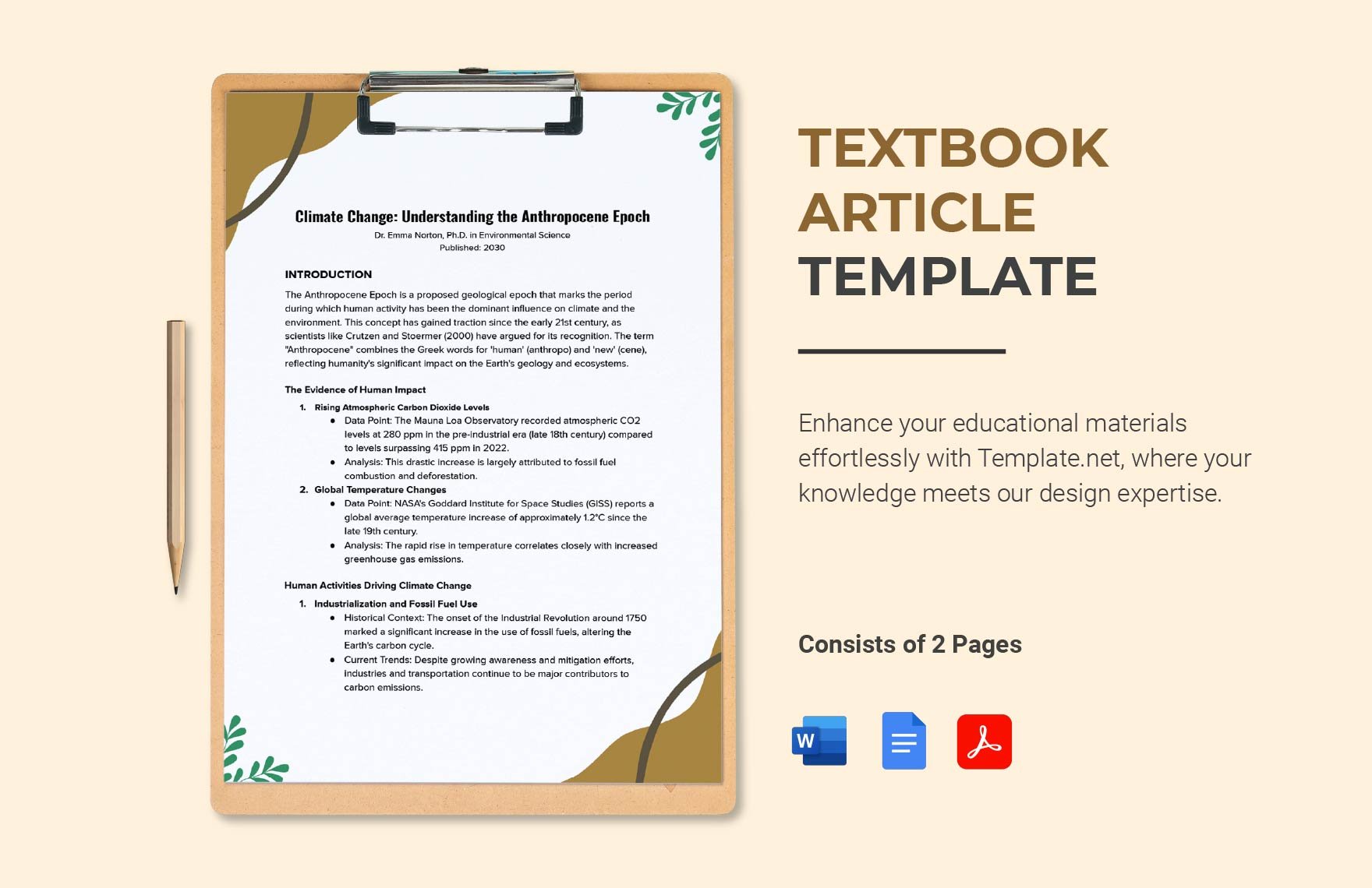 Free Textbook Article Template