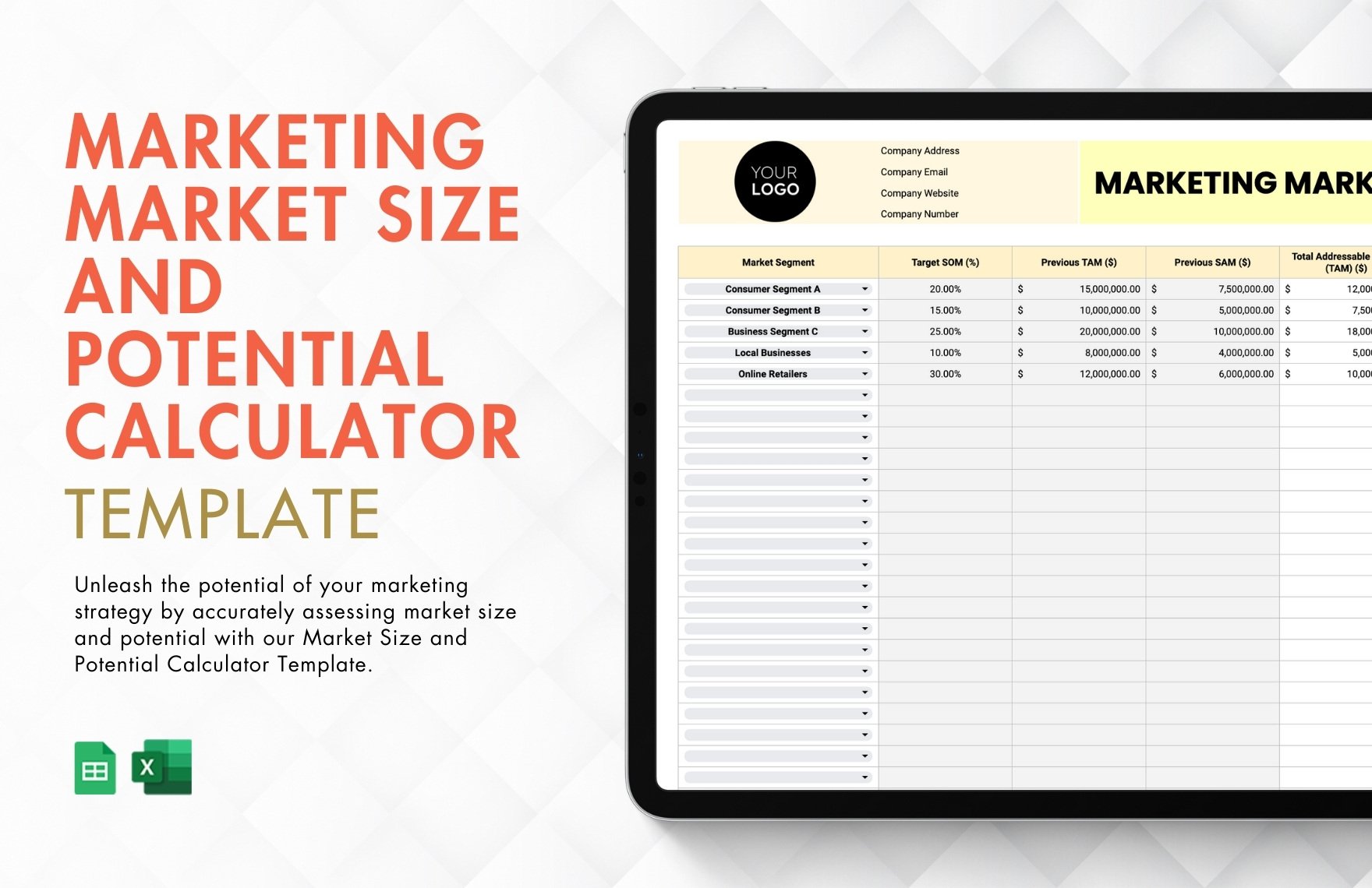 Marketing Market Size and Potential Calculator Template