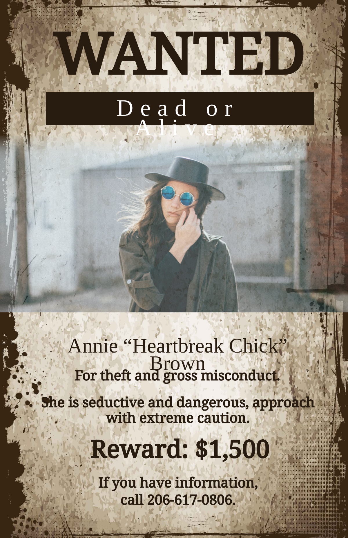 Cowgirl Wanted Poster Template