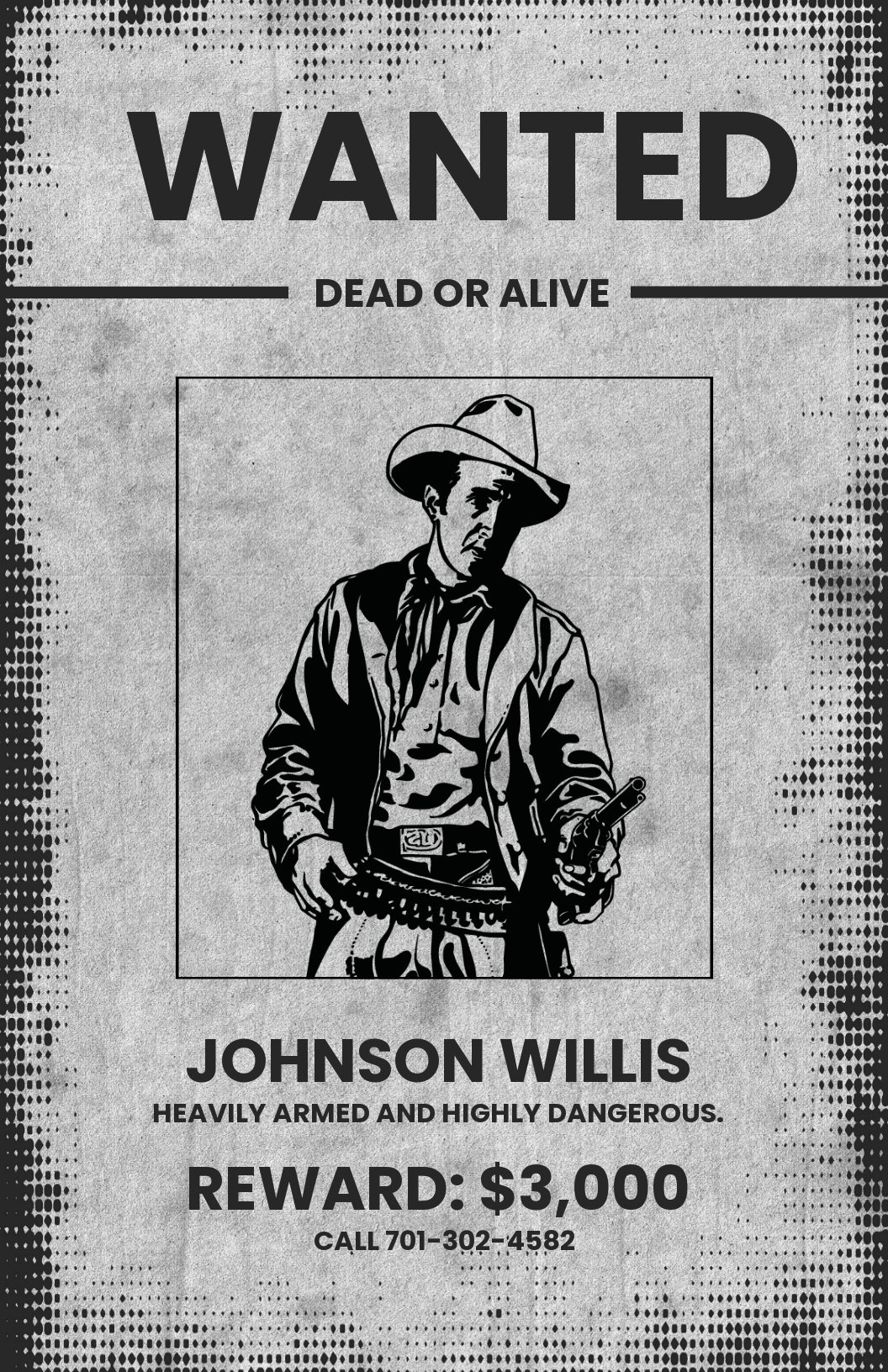 Wanted Dead Or Alive Poster Template