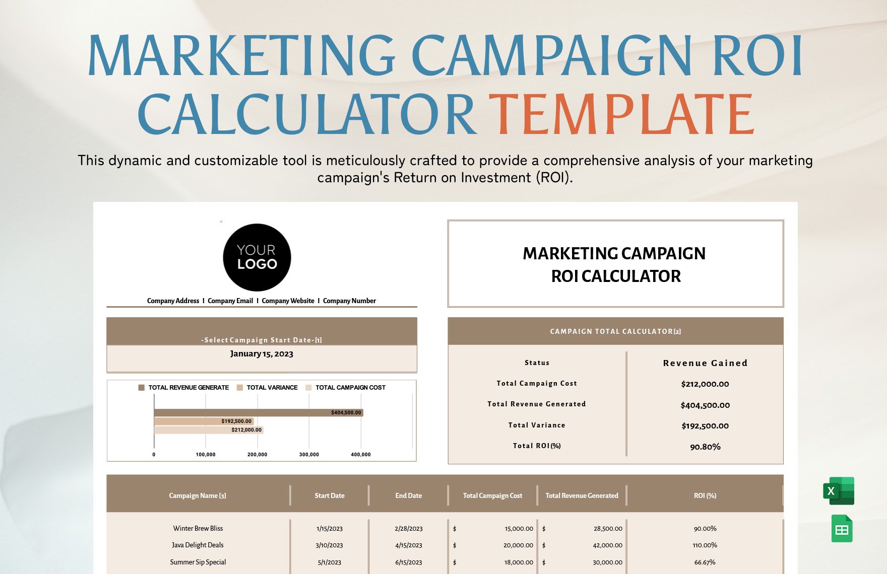 Marketing Campaign ROI Calculator Template