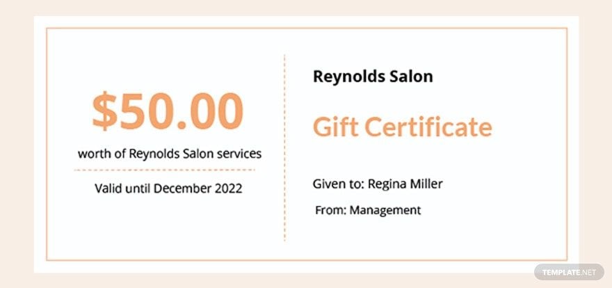Hair Salon Gift Certificate Template in Word, Google Docs, Apple Pages, Publisher