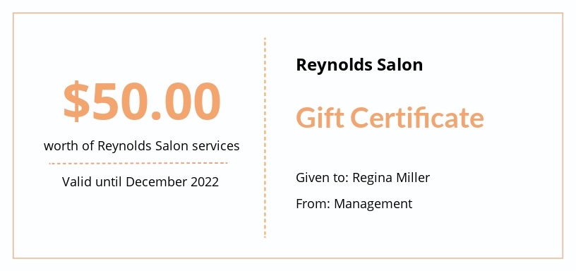 Hair Salon Gift Certificate Template - Google Docs, Word