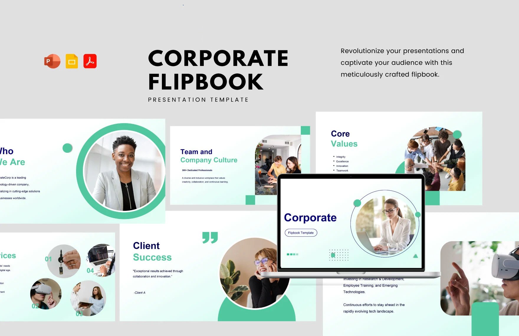 Free Corporate Flipbook Template in PDF, PowerPoint, Google Slides