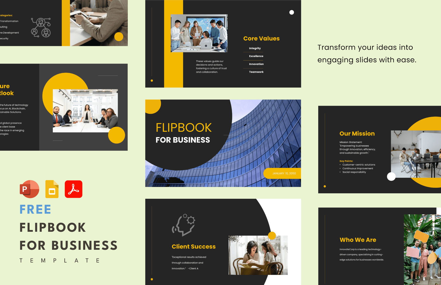 Free Flipbook for Business Template in PDF, PowerPoint, Google Slides