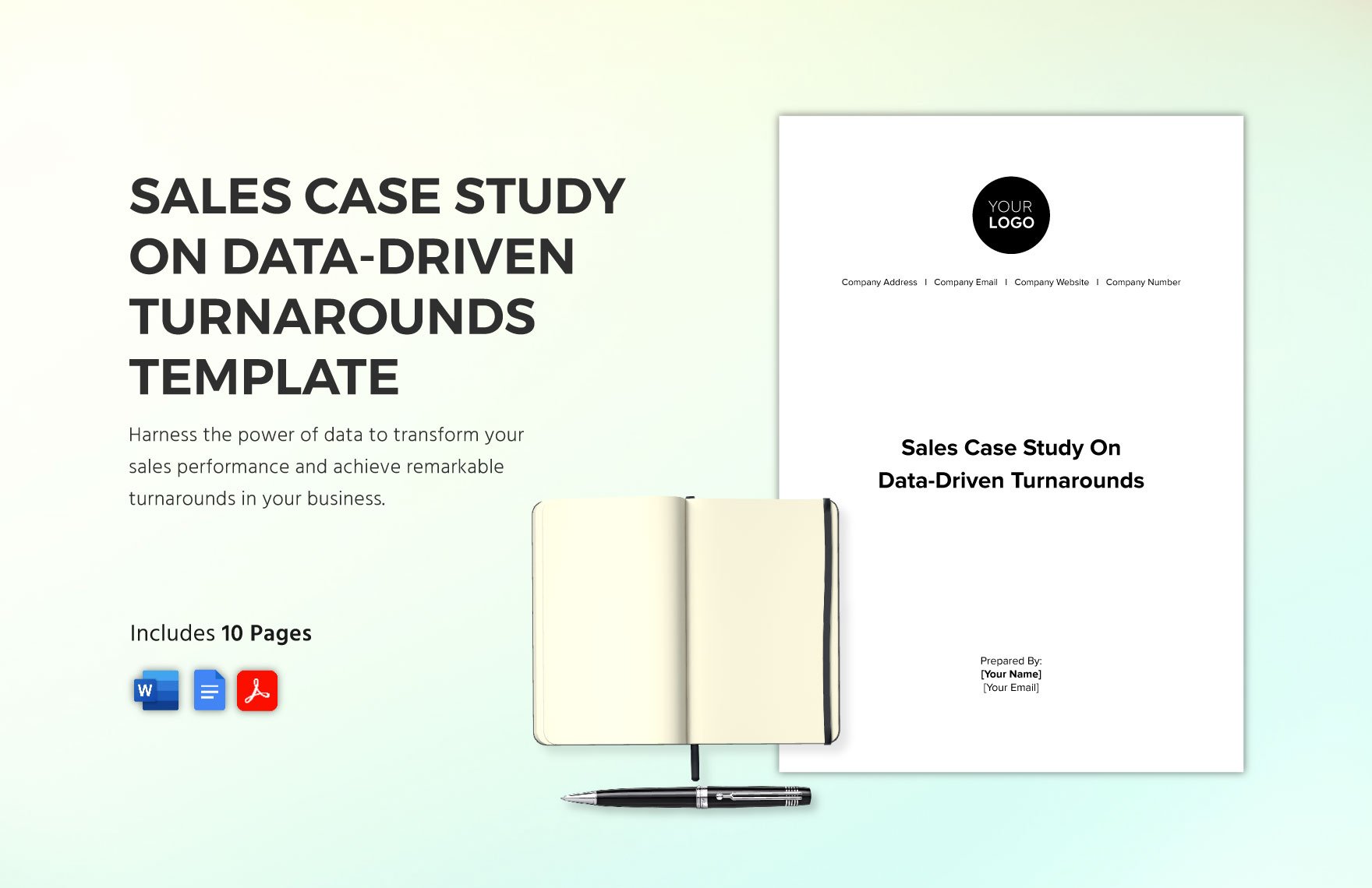 Sales Case Study on Data-Driven Turnarounds Template