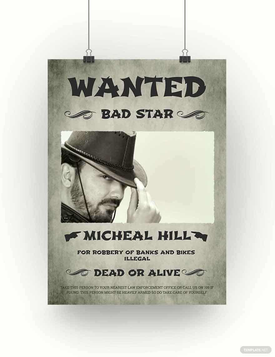 Printable Cowboy Wanted Poster Template