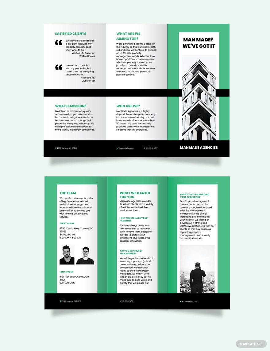 Property Manager Tri-Fold Brochure Template