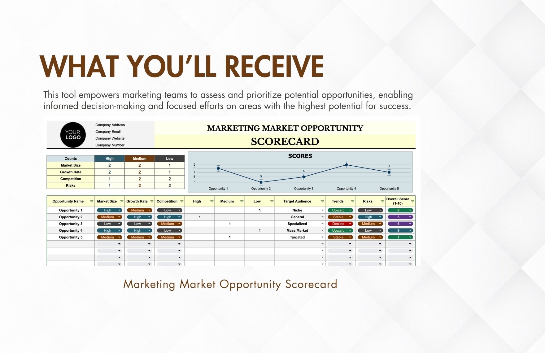 Marketing Market Opportunity Scorecard Template