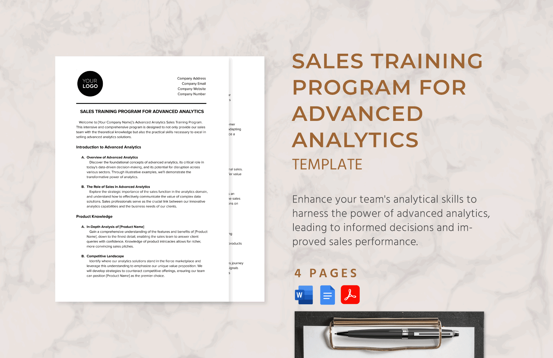 Sales Training Program for Advanced Analytics Template