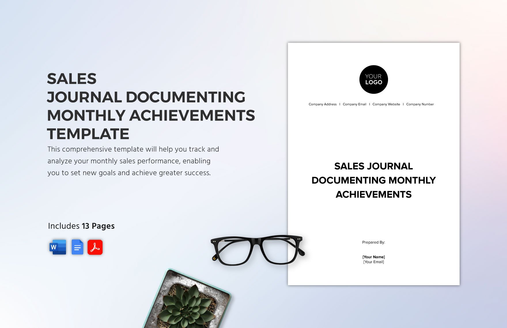 Sales Journal Documenting Monthly Achievements Template