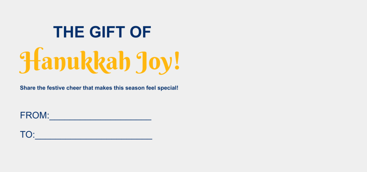 Happy Hanukkah Gift Certificate