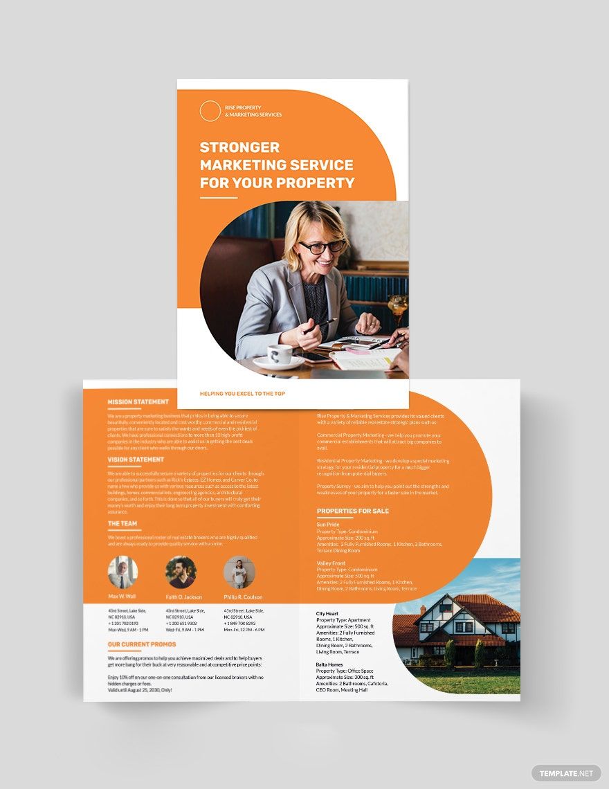 Real Estate Company Marketing Bi-fold Brochure Template