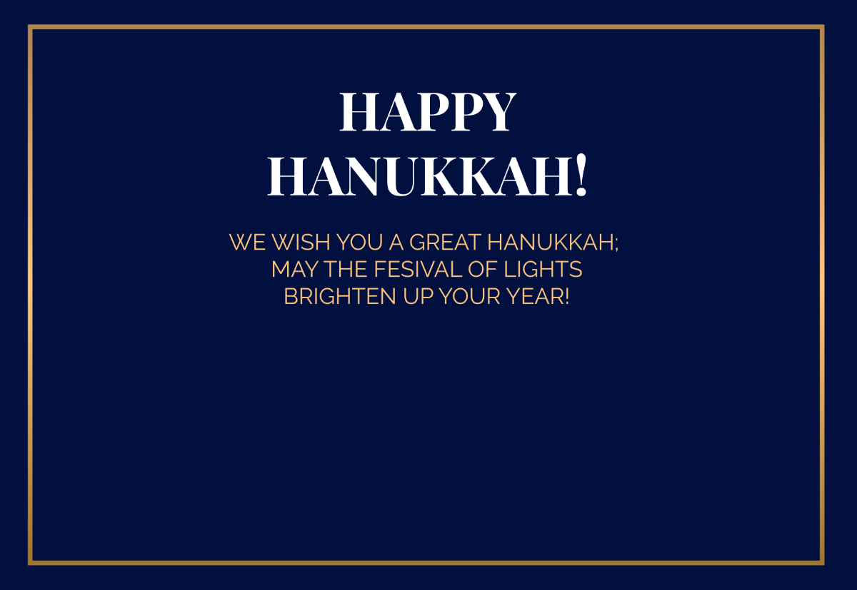 Free Modern Hanukkah Card Template
