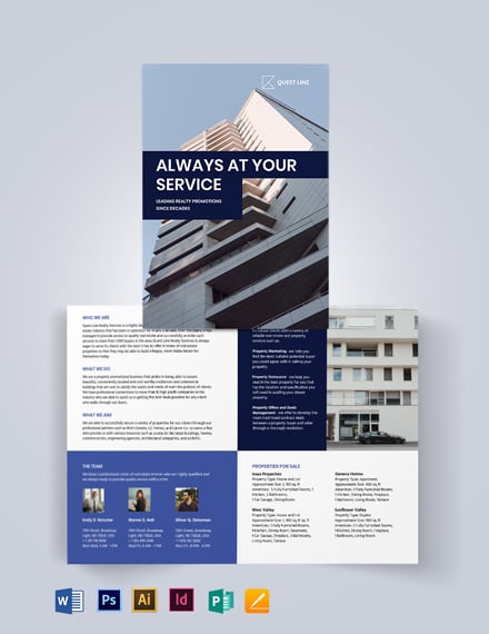 realestate company promotional bi fold brochure