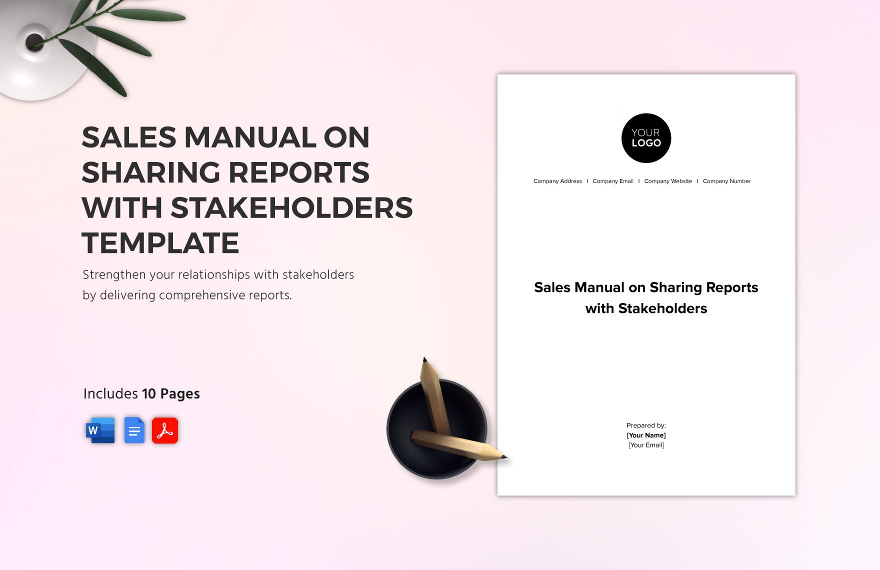 Sales Manual on Sharing Reports with Stakeholders Template in Word, Google Docs, PDF