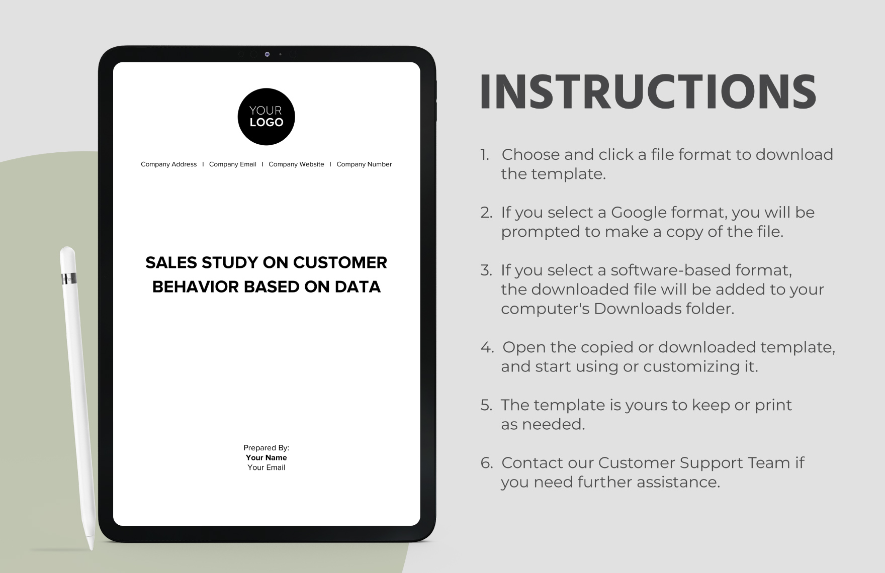 Sales Study on Customer Behavior Based on Data Template