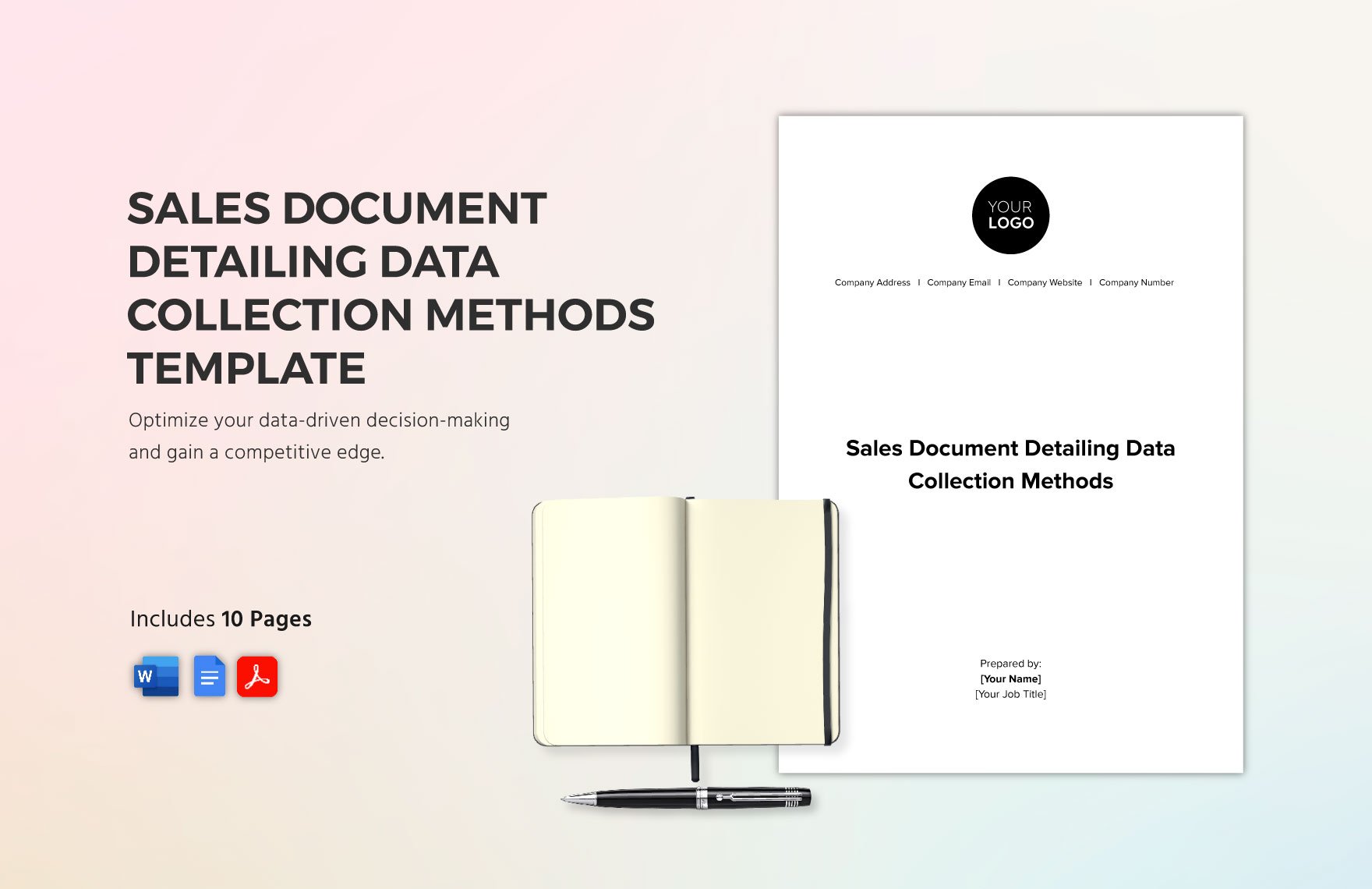 Sales Document Detailing Data Collection Methods Template