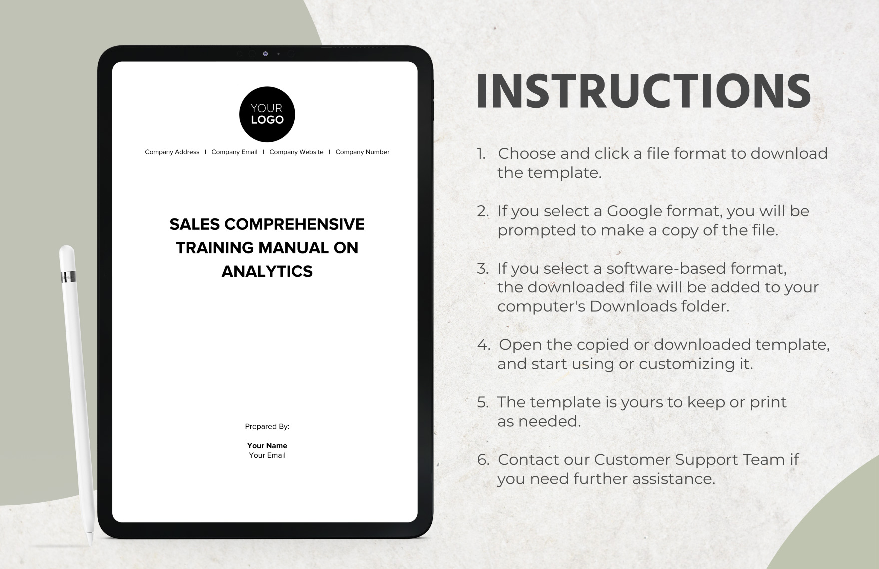 Sales Comprehensive Training Manual on Analytics Template