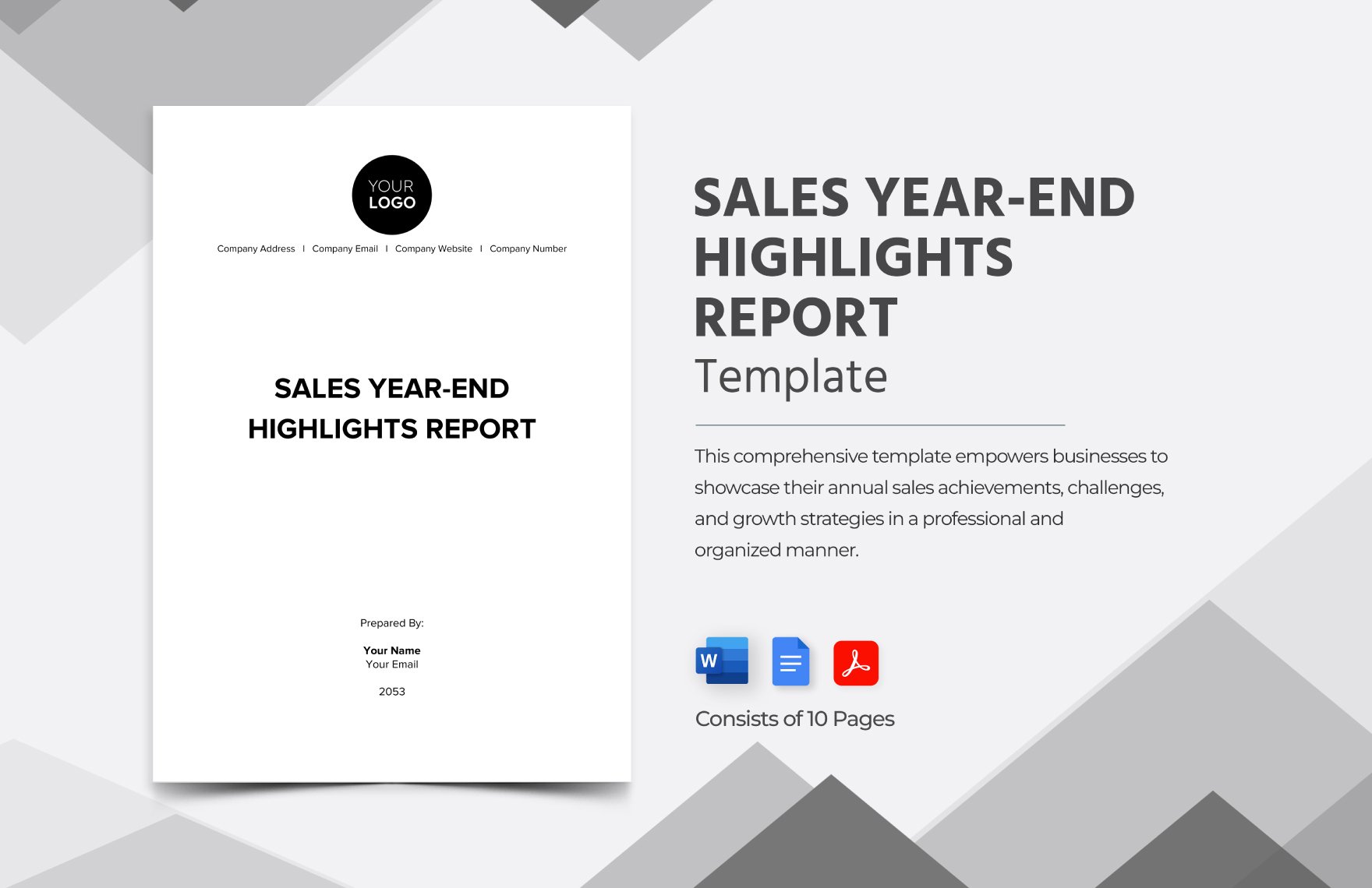 Sales Year-end Highlights Report Template