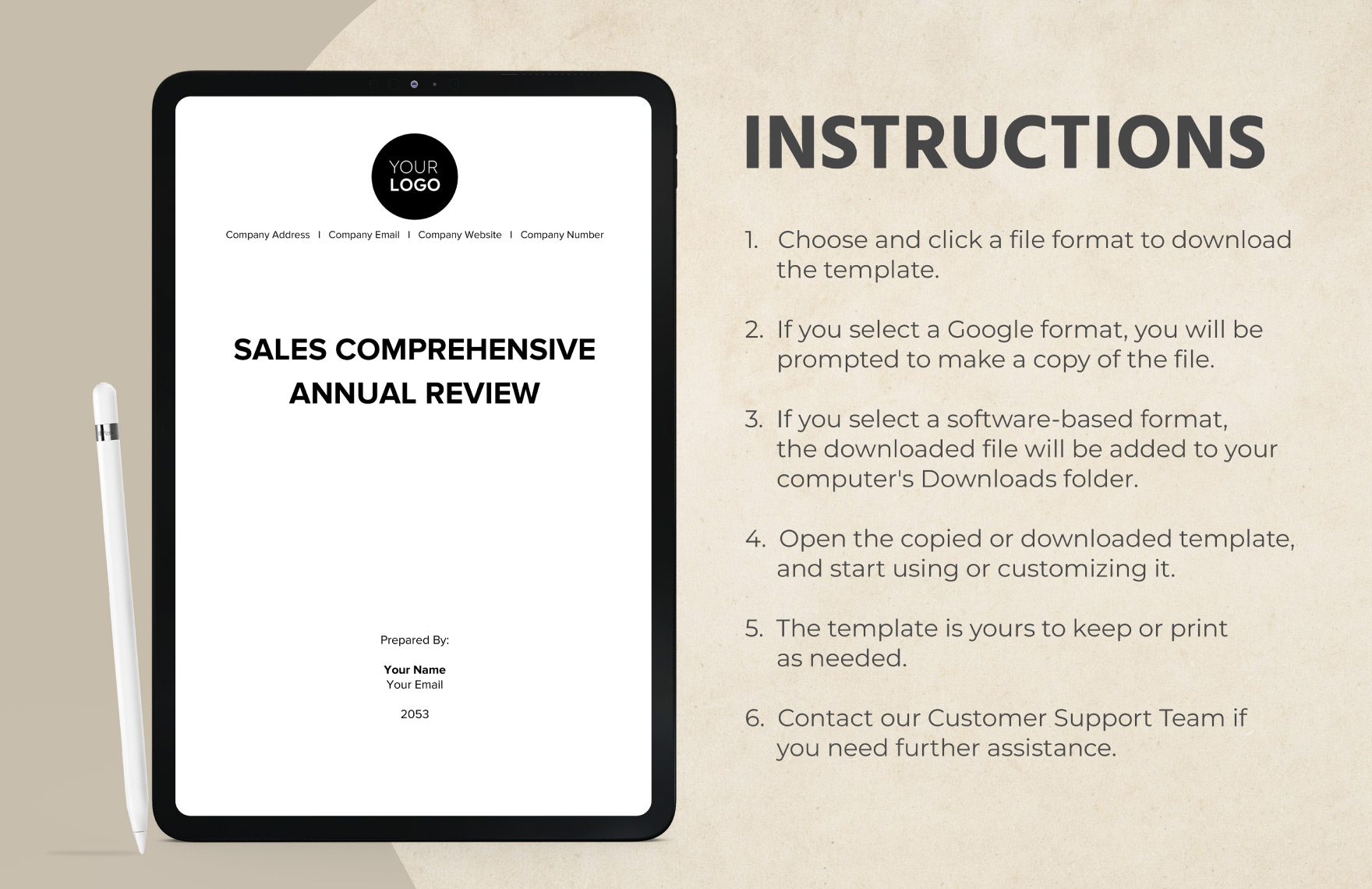 Sales Comprehensive Annual Review Template