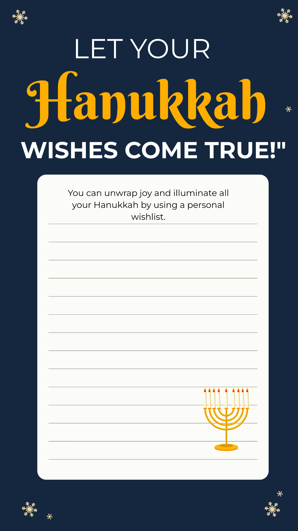 Hanukkah Wish List