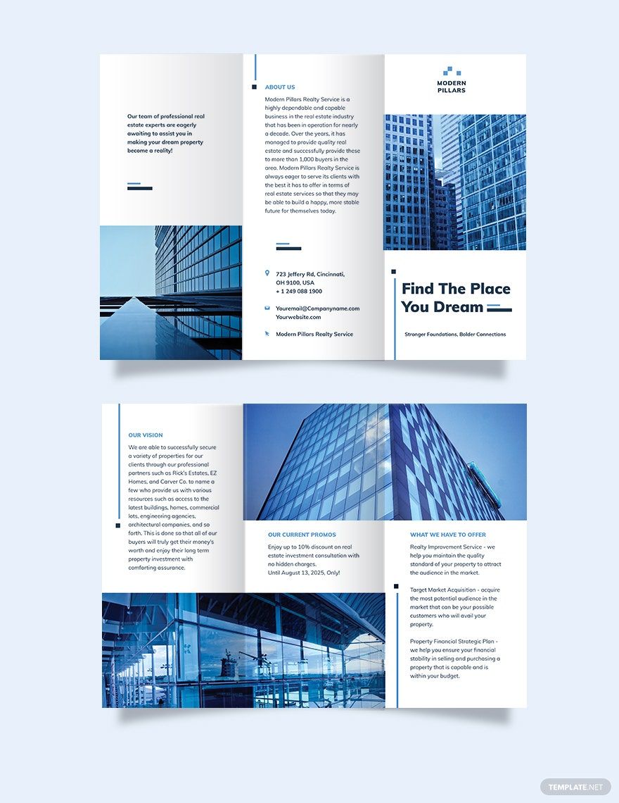 Real Estate Investment Company Tri-Fold Brochure Template